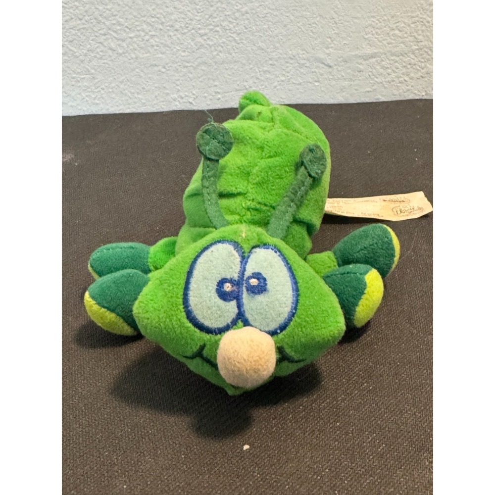 Vintage Silly Slammers #64 Stretch Caterpillar Beanbag Green Stuffed Plush Toy 7